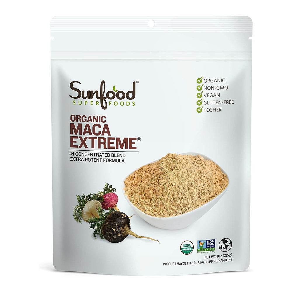 Sunfood Superfoods Organic Maca Extreme Root Powder For Energy Support And Immune Health, 8 Oz